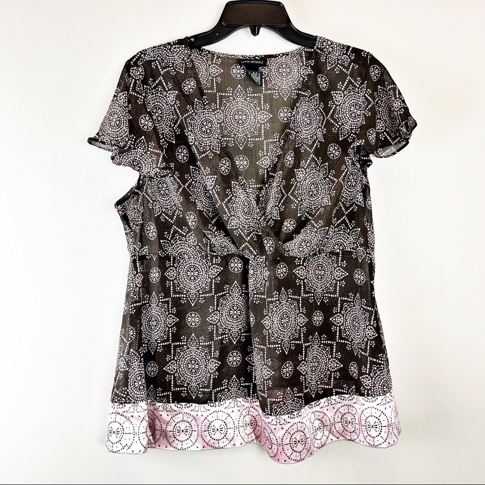 Lane Bryant Black and White Patterned Blouse